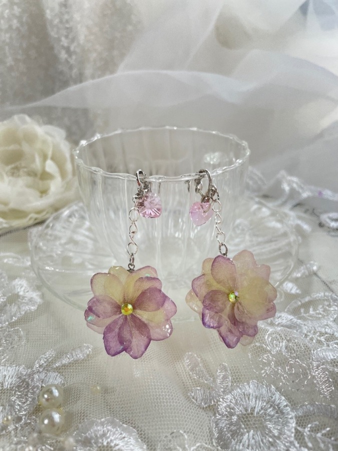 本物の紫陽花をアクセサリーに