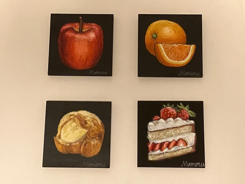 お部屋に飾れる食べ物のインテリア原画ボード ・ネコの絵のポストカード|Mamoru’s Chalkart design