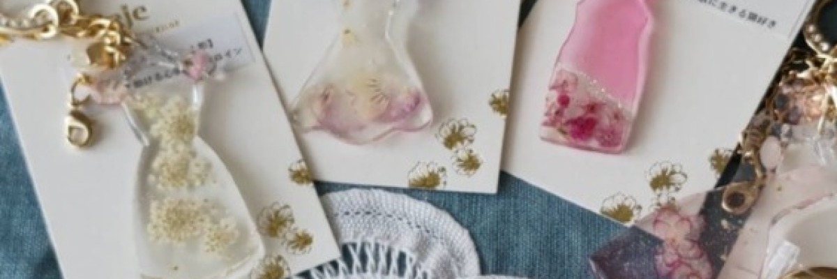 本物のお花レジンと刺繍の世界